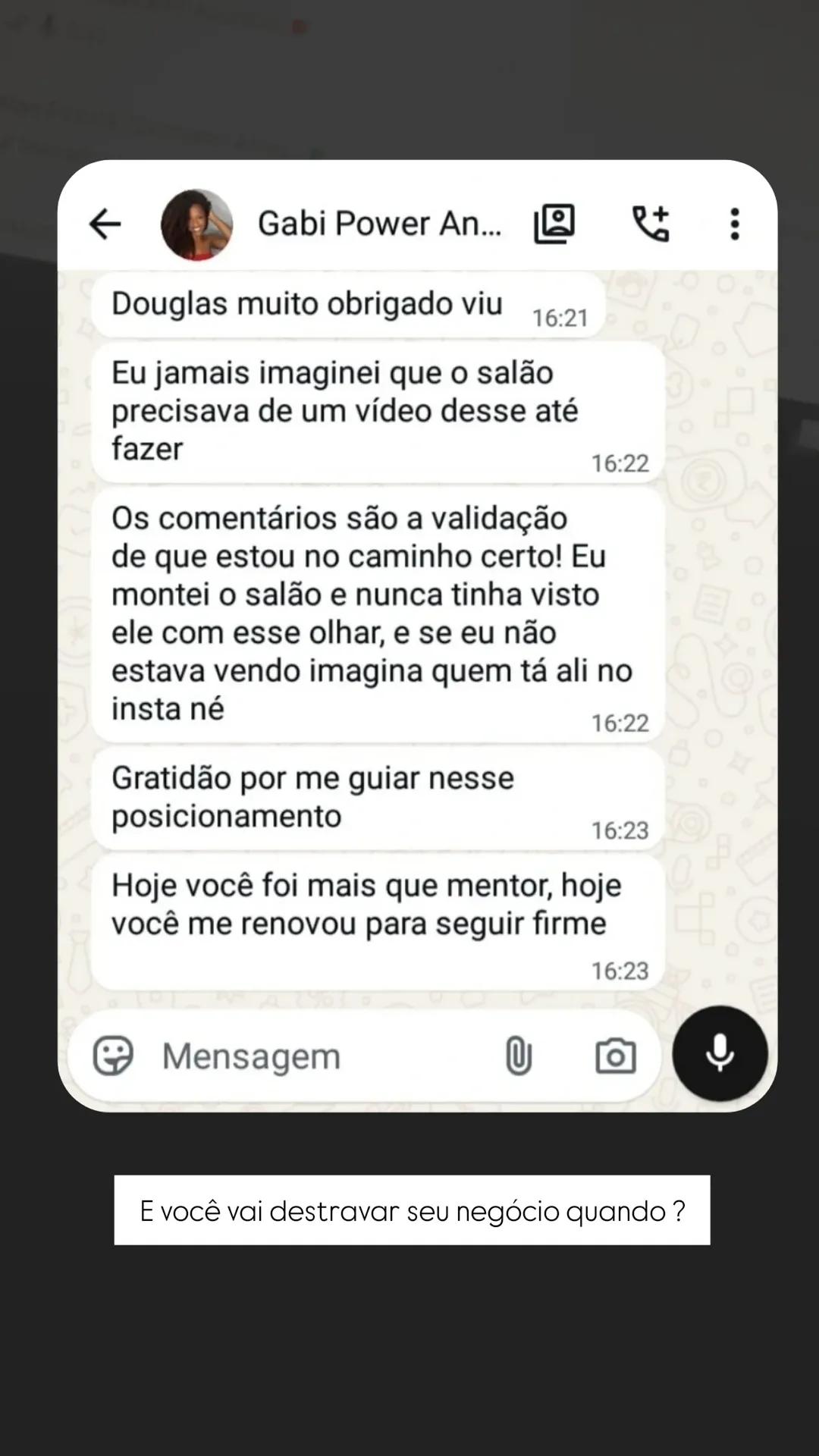 Depoimento de mentorado