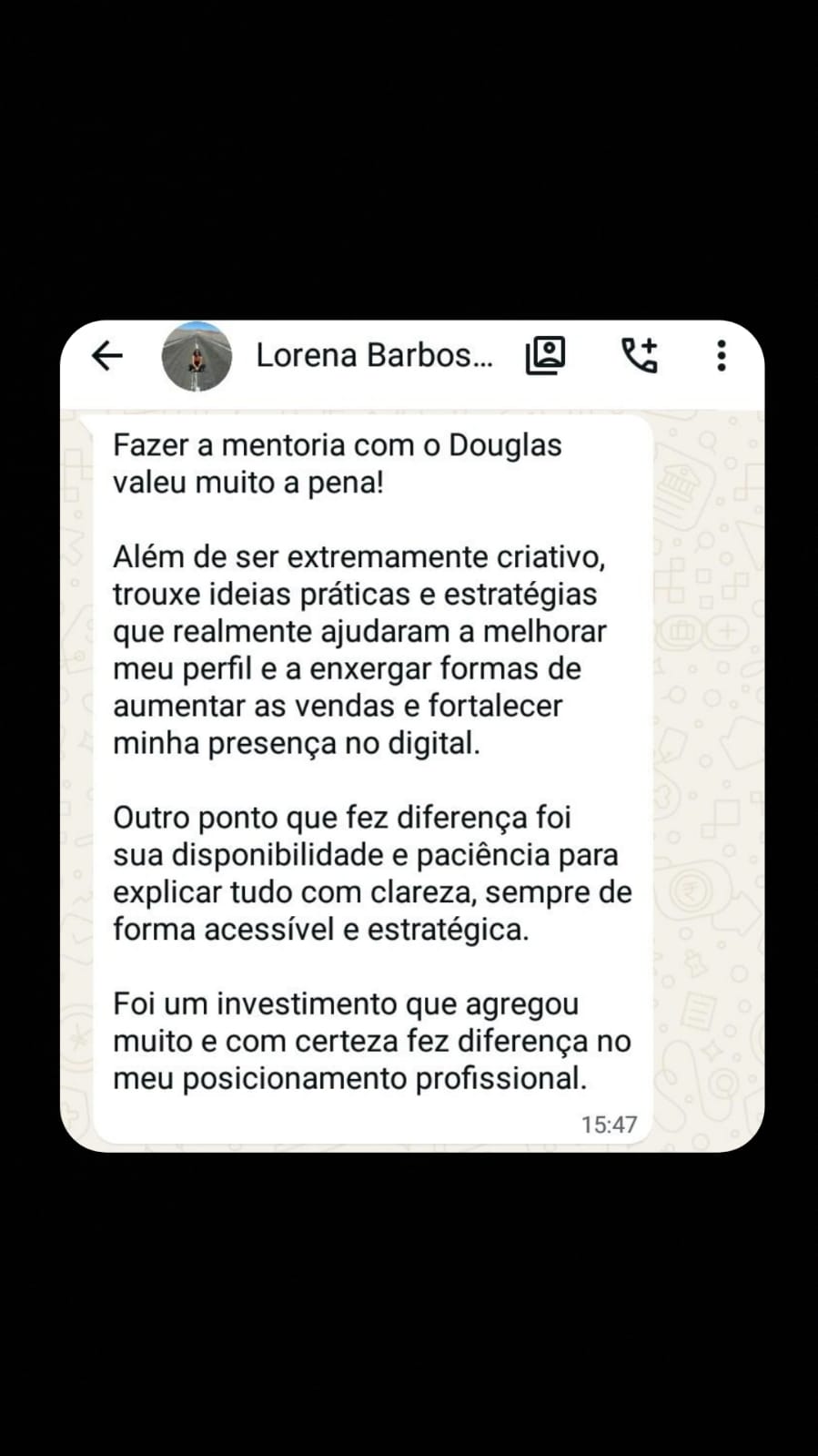 Depoimento de mentorado